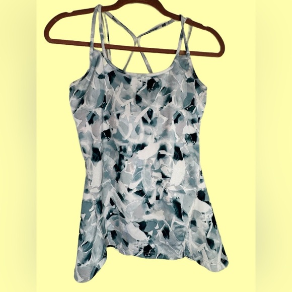 Gaiam Strappy Back Athletic Tank Top Abstract Turquoise Print Size Small - Picture 6 of 6